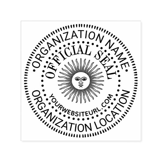 Sun mit Gesichtsfeld generischer Offizieller Siege Permastempel (Design)