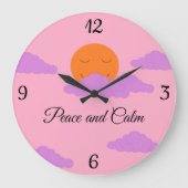 Sun mit Wolken einstellen Große Wanduhr (Vorderseite)