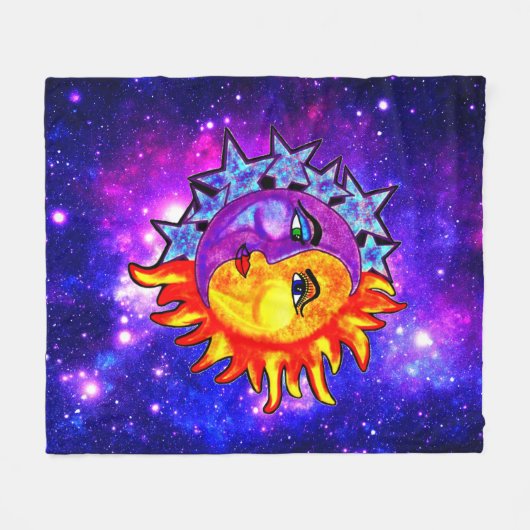 Sun-Mond-Fleecedecke 50x60 Fleecedecke (Vorderseite (Horizontal))