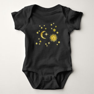 Sun, Mond u. Sterne Baby Strampler