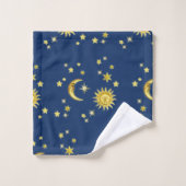 Sun, Mond u. Sterne Badhandtuch Set (Waschlappen)