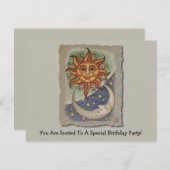 Sun Mond und Stars Einladung (Vorne/Hinten)