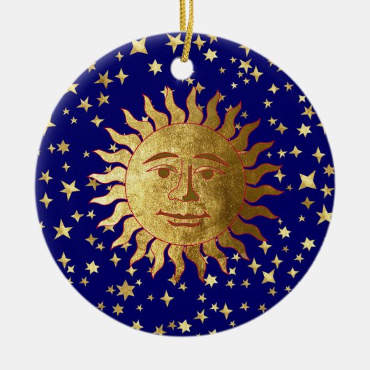 Sun, Mond und Sterne Keramik Ornament (Vorne)