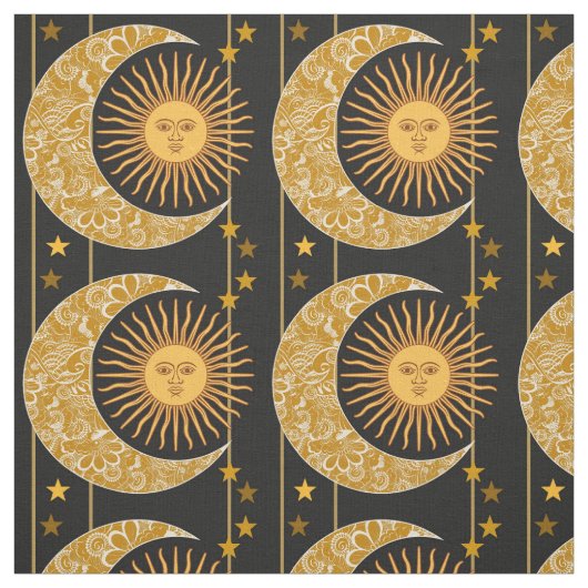 Sun, Mond und Sterne Stoff (Muster)