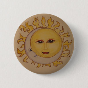 Sun-Mond-Wasserfarbe-Button Button