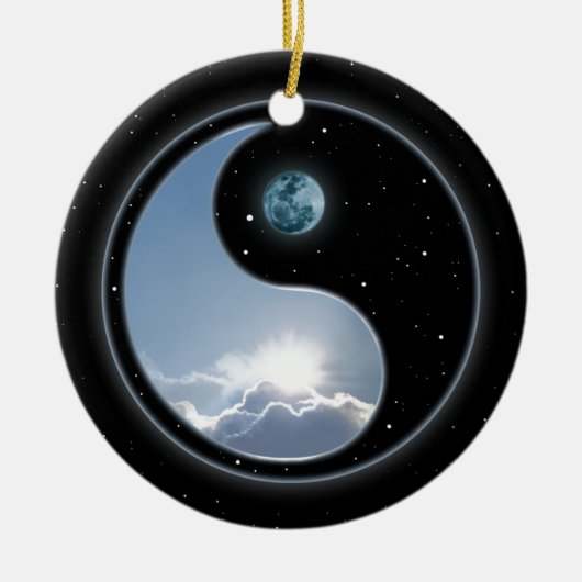 Sun-Mond Yin-Yang Keramikornament (Vorne)