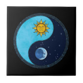 Sun-Mond Yin Yang Symbol Fliese (Vorderseite)