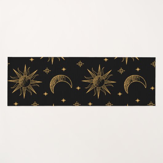 Sun, moon and stars- celestial  yogamatte (Vorderseite (Horizontal))