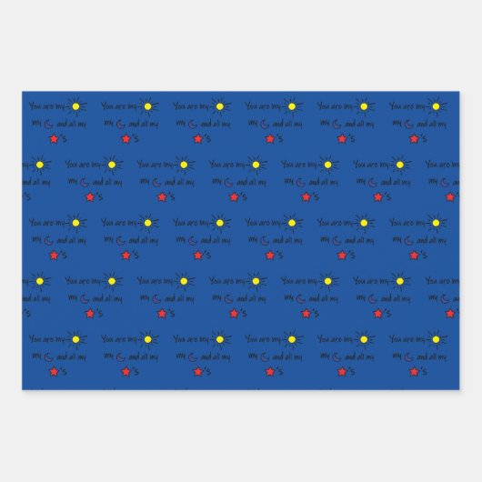 Sun-Moon-and-Stars- Geschenkpapier Set (Vorderseite)