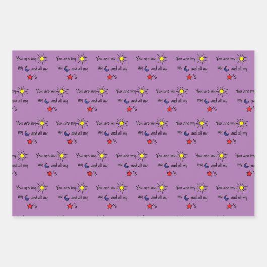 Sun-Moon-and-Stars- Geschenkpapier Set (Vorderseite)