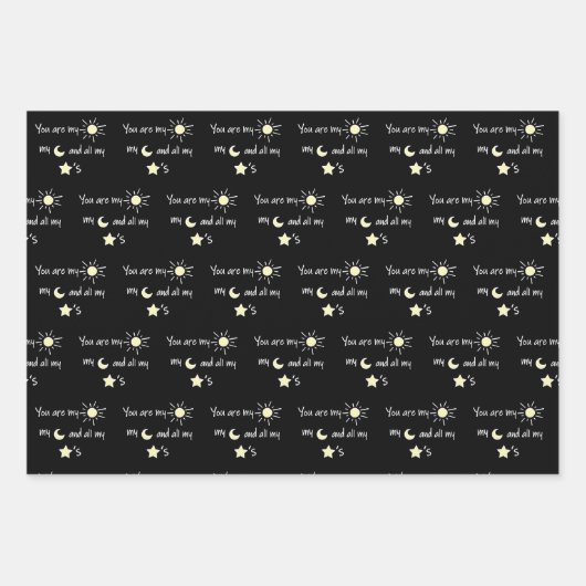 Sun-Moon-and-Stars- Geschenkpapier Set (Vorderseite)