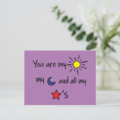 Sun-Moon-and-Stars- Postkarte (Stehend Vorderseite)