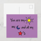 Sun-Moon-and-Stars- Postkarte (Vorne/Hinten)