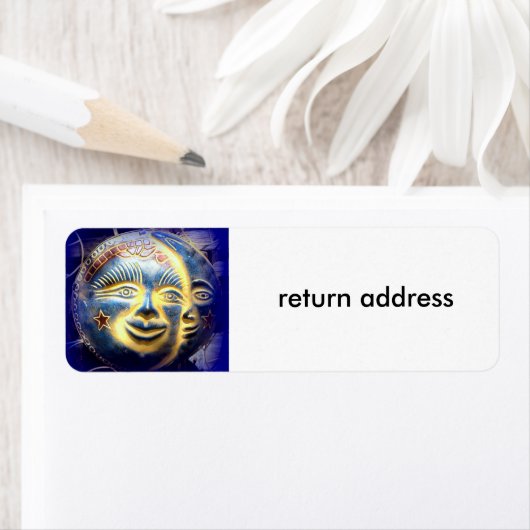 Sun Moon and Stars Returnaddress Label (Insitu)