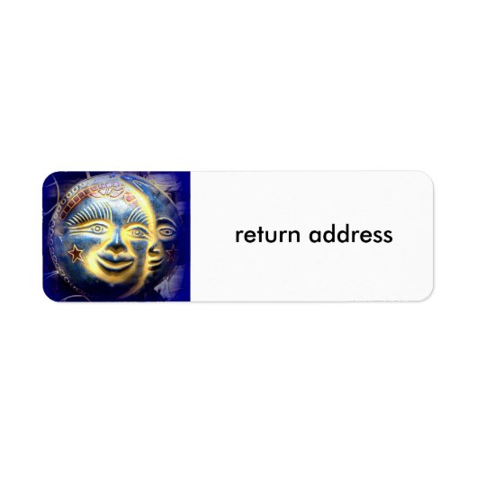Sun Moon and Stars Returnaddress Label (Vorne)