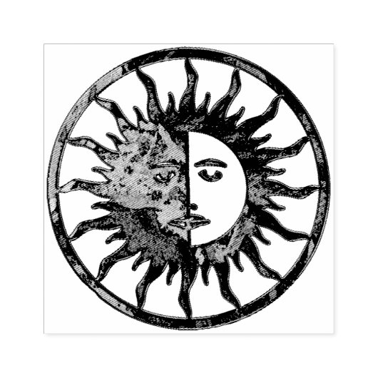 Sun & Moon - blau grün + Ihr Backgr. Gummistempel (Prägung)