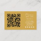 Sun & Moon Boho Golden Elegante QR Soziale Ikonen Visitenkarte (Rückseite)