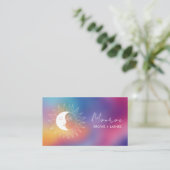 Sun & Moon Boho Line Art Chic Rainbow Social Icons Visitenkarte (Stehend Vorderseite)