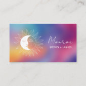 Sun & Moon Boho Line Art Chic Rainbow Social Icons Visitenkarte (Vorderseite)