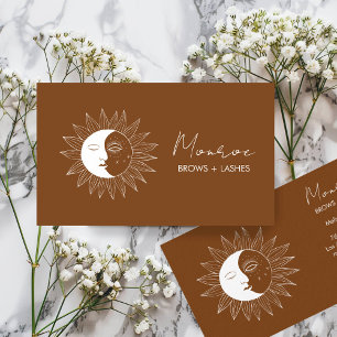 Sun & Moon Boho Line Kunst, Dichtung und Musik Visitenkarte