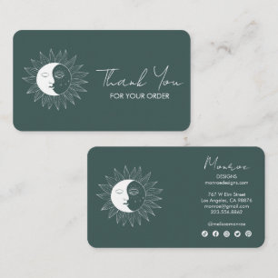 Sun & Moon Boho Social Icons Orden Vielen Dank Sag Visitenkarte
