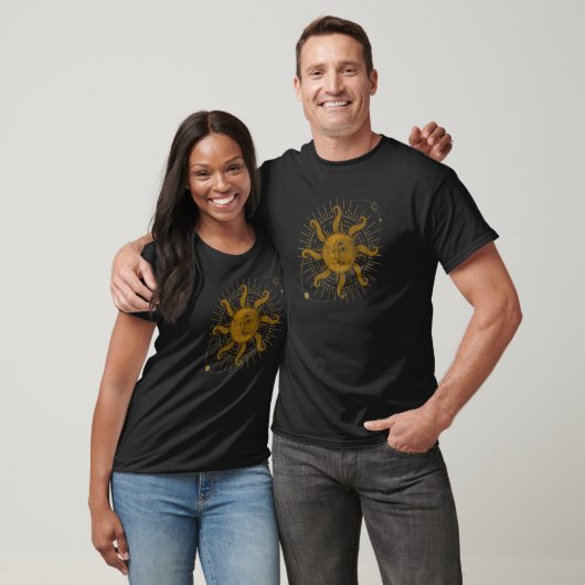 Sun Moon Celestial Bodies Crescent Moon Boho Astro T-Shirt (Unisex)