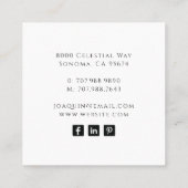 Sun Moon Celestial Business Card Quadratische Visitenkarte (Rückseite)