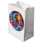 Sun & Moon Celestial Harmony Design Mittlere Geschenktüte (Rückseite Schrägansicht)