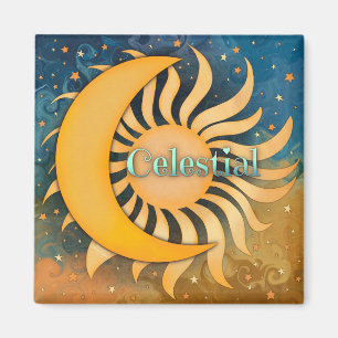 Sun Moon Celestis Stars Fun Inspirivity Magnet