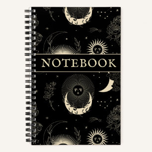 Sun Moon Cosmic Vintag Spiral Notebook Notizblock