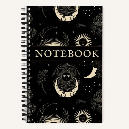 Sun Moon Cosmic Vintag Spiral Notebook Notizblock (Vorderseite)