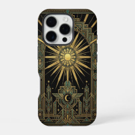 Sun & Moon Deco Wings | Gold iPhone 16 Pro Case Hülle