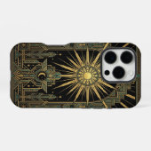 Sun & Moon Deco Wings | Gold iPhone 16 Pro Case Hülle (Rückseite (Horizontal))