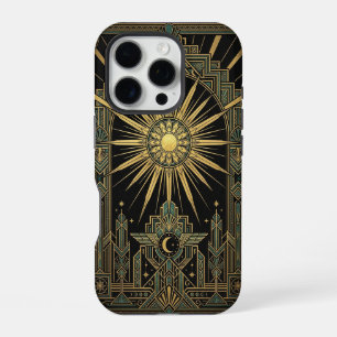 Sun & Moon Deco Wings   Gold iPhone 16 Pro Hülle