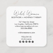 Sun & Moon Elegante Boho Line Kunst, Dichtung und  Quadratische Visitenkarte (Rückseite)