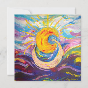 "Sun & Moon" Ermutigungsflachkarte Mitteilungskarte