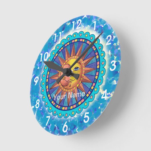Sun Moon Face Clock Runde Wanduhr (Winkel)