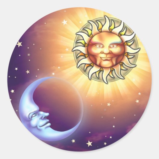 Sun & Moon Faces Stickers (Vorderseite)