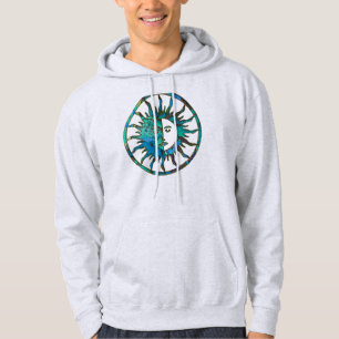 SUN & MOON in Blau, Gold und Silber Hoodie