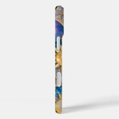 Sun Moon iPhone Hülle Buntglas Blau Gold (Rückseite / Rechts)