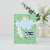 Sun Moon Lake Taiwan Navigationskarte Postkarte (Stehend Vorderseite)