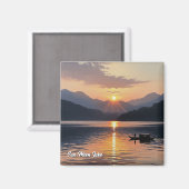 Sun Moon Lake Taiwan Sunrise Magnet (Vorderseite/Rückseite)
