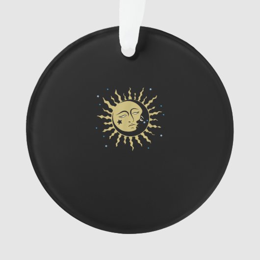 Sun Moon mit 90ern Hexenwhimsigoth Ästhetik Ornament (Vorderseite)