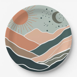 Sun & Moon Mountains Pappteller