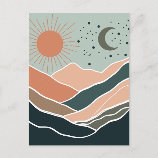 Sun & Moon Mountains Postkarte (Vorderseite)