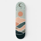 Sun & Moon Mountains Skateboard (Vorderseite)