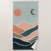 Sun & Moon Mountains Strandtuch (Vorderseite)