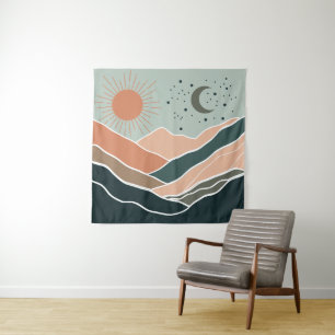 Sun & Moon Mountains Wandteppich