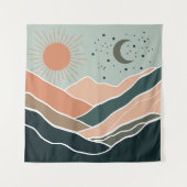 Sun & Moon Mountains Wandteppich (Vorderseite)