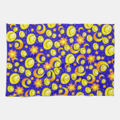 Sun Moon Orange Yellow Stars Küche Handtuch (Horizontal)